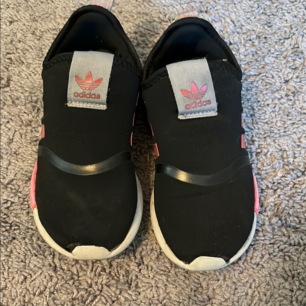 Adidas Kids Black and Pink Shoes